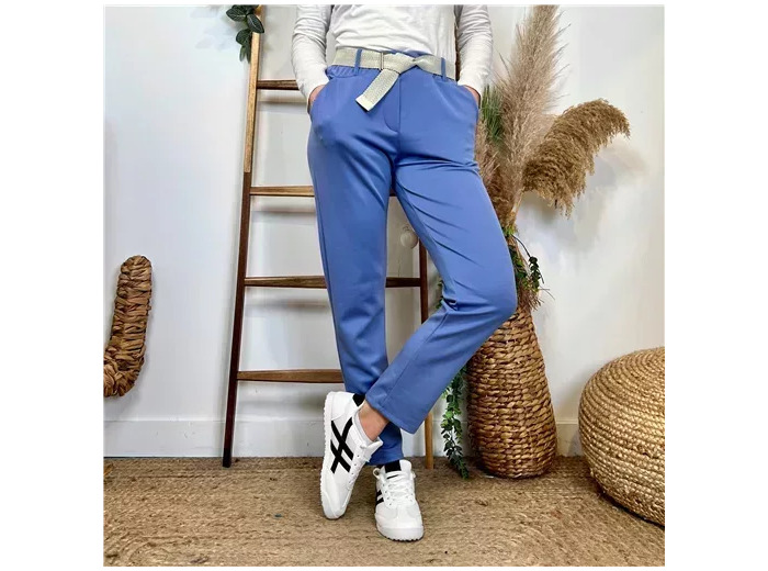 L798- Chino / Jogg Ceinture (Tu) 🇮🇹 (bleu indigo)