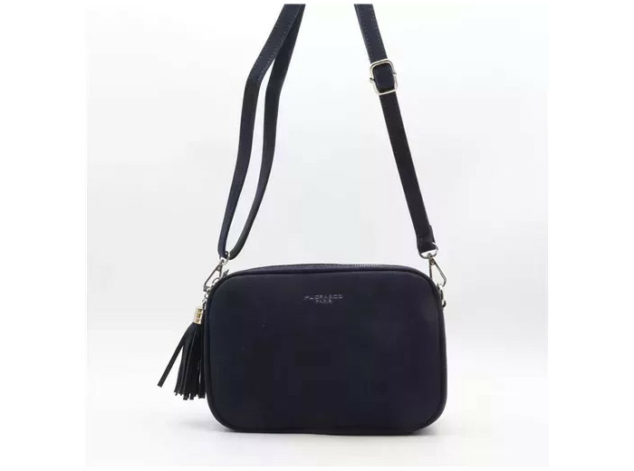 P387- Sac Zippé Pompon aspect Daim Flora & Co (marine)