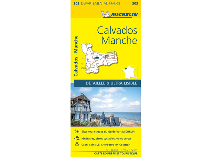 CARTE DEPARTEMENTALE CALVADOS, MANCHE