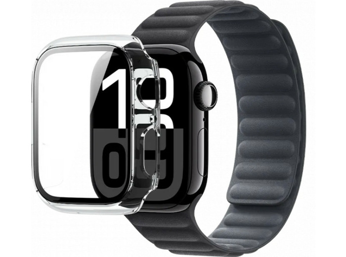FORCE Coque pour Apple Watch transparente avec contours noirs (Tous les modèles)