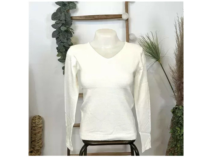 Y248- Pull Laine Cachemire "Tricotonic" (les T36&40) (ecru)