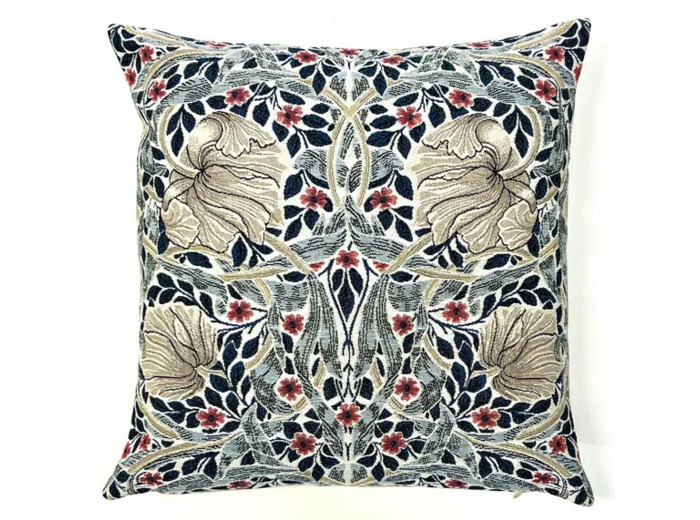 Coussin décor W.MORRIS Pimpernel aqua