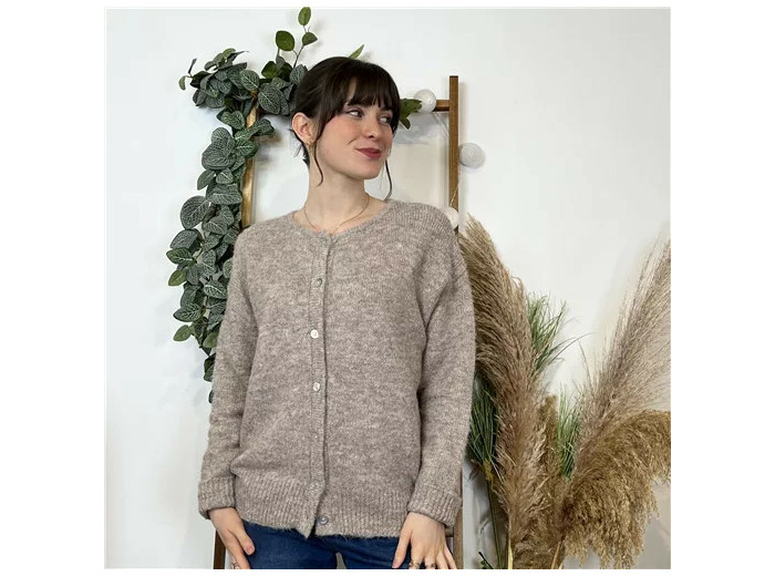 K583- Gilet Classique "Maëlle" (Tu) (taupe)