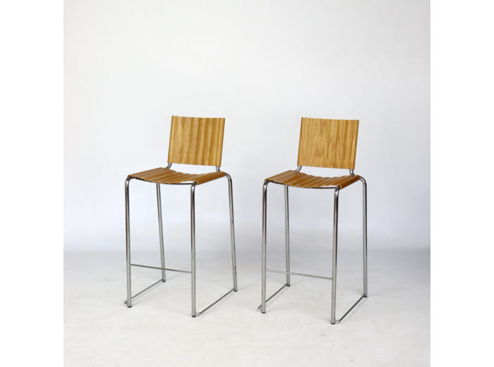 Paire de tabourets hauts années 90