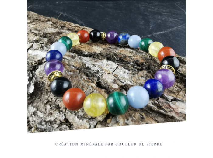 Bracelet 7 Chakras Doré