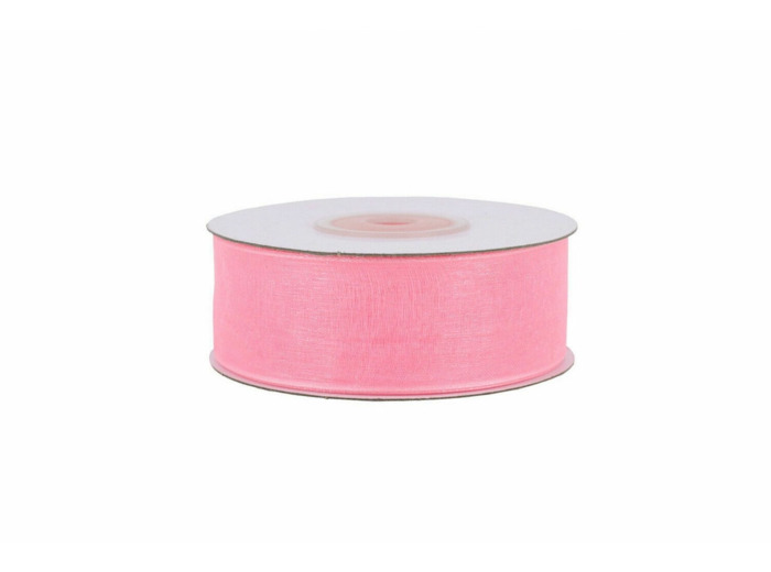 Ruban organza 25 mm de large bobine de 25 metres de long rose