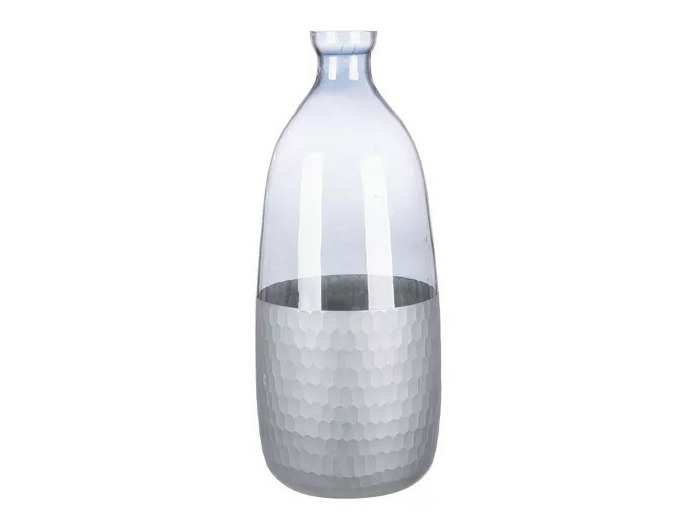 Grand vase Canus en verre gris et argenté
