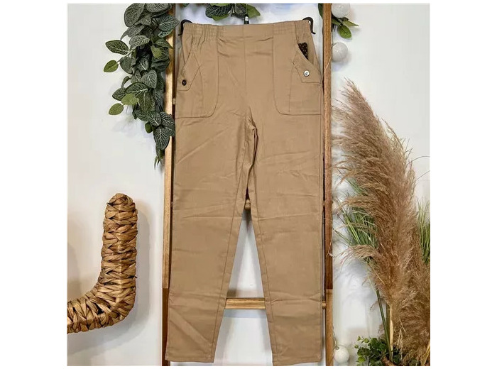 T546- Pantalon Confort Chaud (T38-T52) (beige)