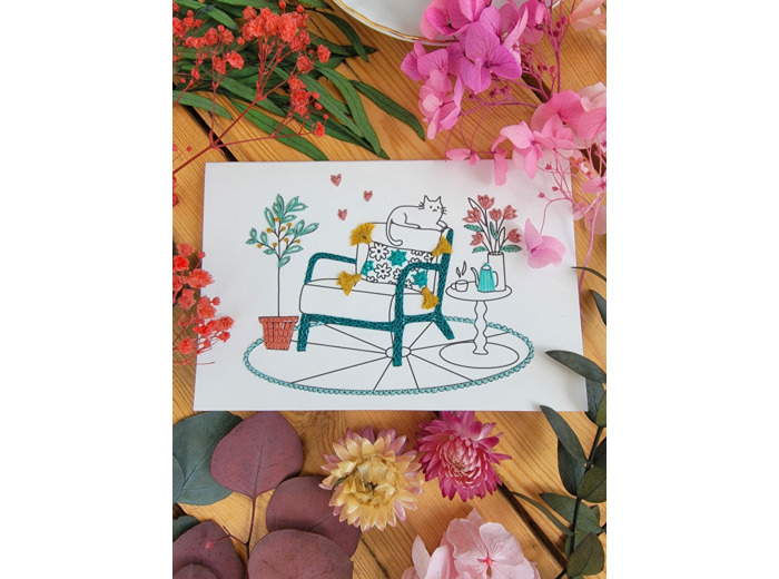 Carte à broder - Intérieur Cocooning