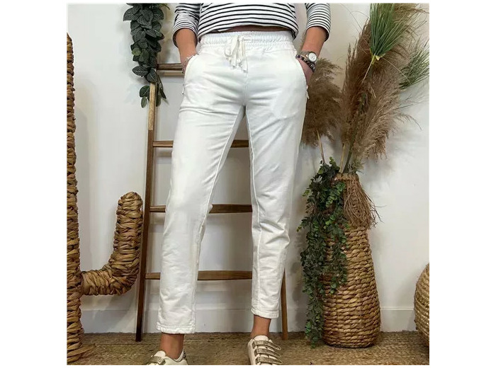 L756- Jogg 2 poches zippées 🇮🇹 (blanc)