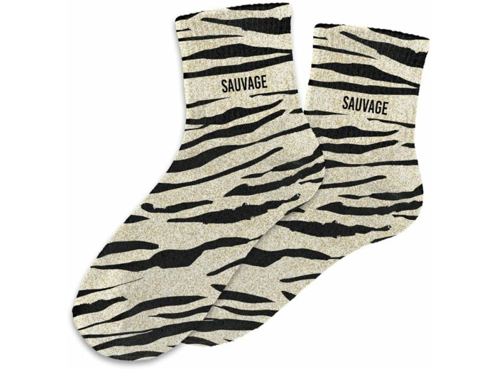Chaussettes paillettes sauvage