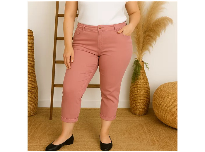 N116- Jean 7/8ème Voggo (T42-T50) (rose poudré)