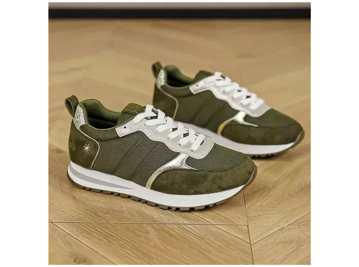 R402- Sneakers Moow tricolore (T36-T41) (kaki)