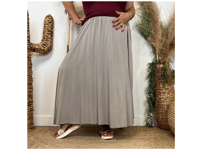 Z978- Jupe Fluide élastiquée 🇮🇹 (taupe)