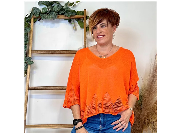 K407- Pull imprimé (Tu) 🇮🇹 (orange)