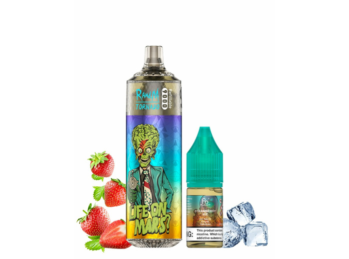 Puff 9k RandM Tornado rechargeable - Strawberry Ice