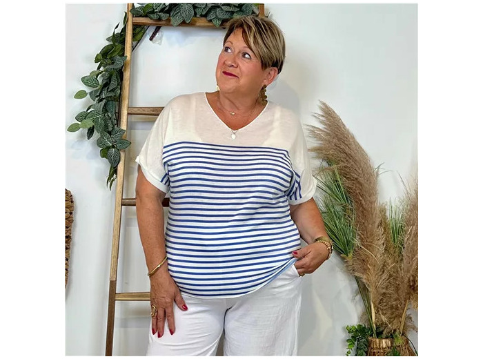 Z166- T Shirt Marinière  🇮🇹 (ecru)