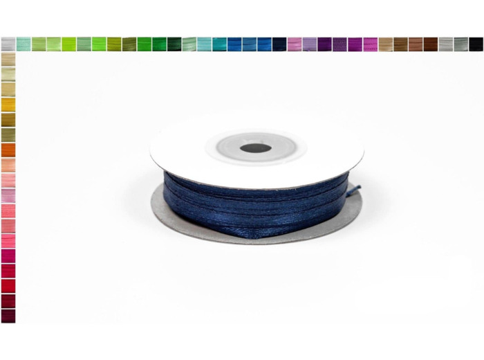 Ruban satin bleu marine 370 largeur 3 mm