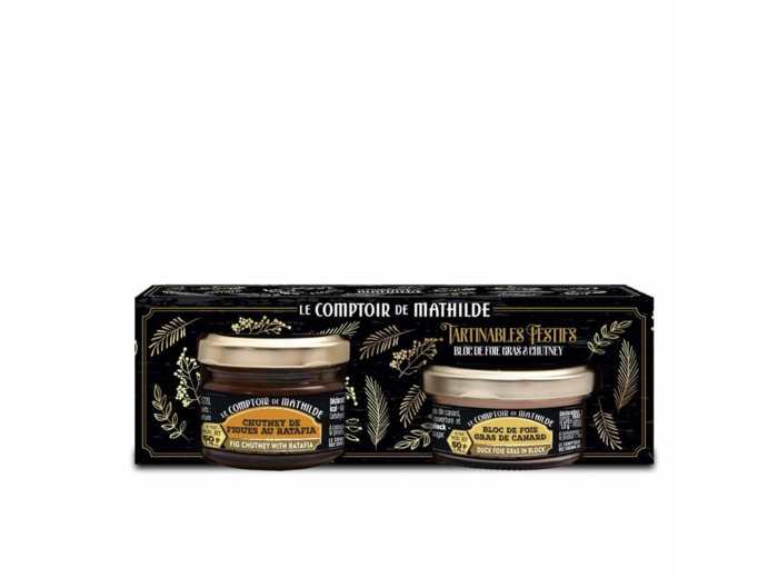 Coffret Duo Bloc De Foie Gras De Canard Et Chutney De Figue Au Ratafia 2x50g
