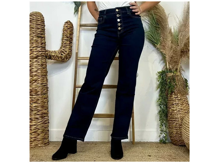 M964- Jean Wide Leg "Boutons" Voggo (T36-T44) (brut)