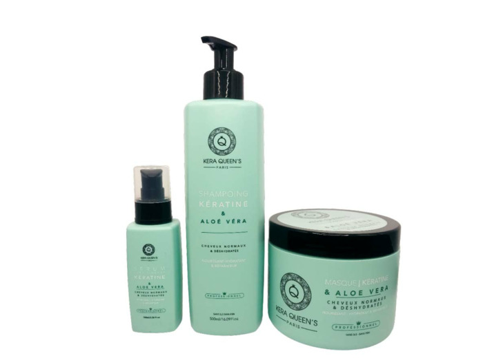 Rituel Kératine et Aloe Vera - Shampoing 500ml + Masque 500ml + Sérum 100ml