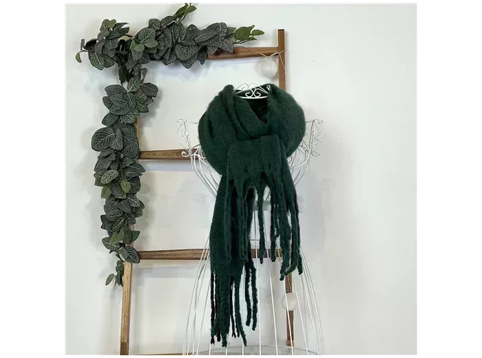 Y541- Écharpe Mousseuse unie (vert sapin)