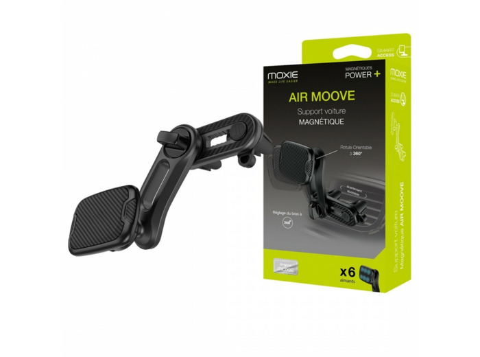 Moxie Support voiture magnétique Double fixation sur grille avec Bras articulé AIRMOOVE