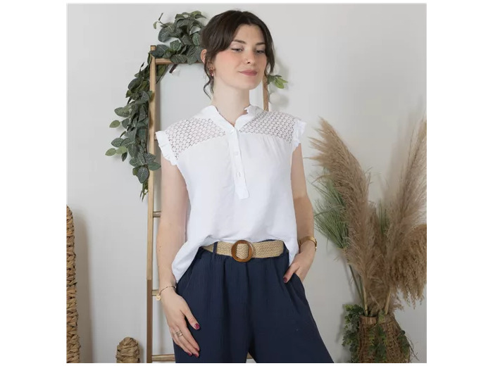K182- Blouse Coton (Tu) 🇮🇹 (blanc)