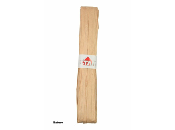 Ruban raffia papier 15 mm de large 50 metres de long nature