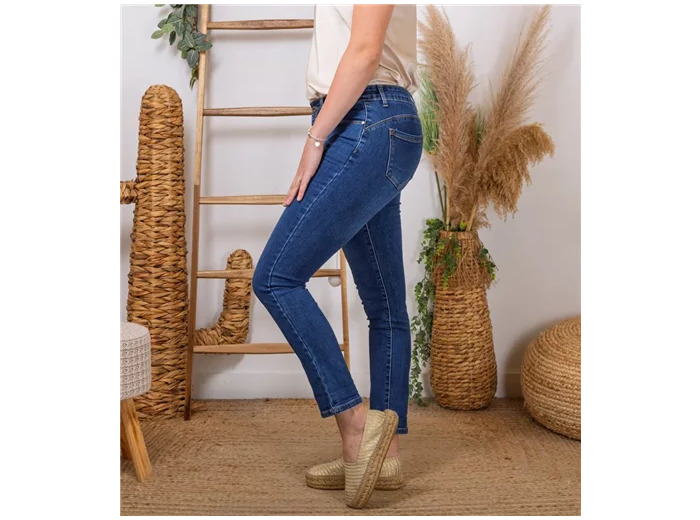N104- Jean 7/8ème Push- up Voggo (T36-T44) (denim foncé)