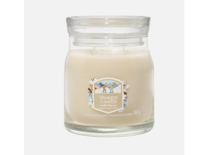 Bougie YankeeCandle Moyenne Jarre Averses de neige à la vanille