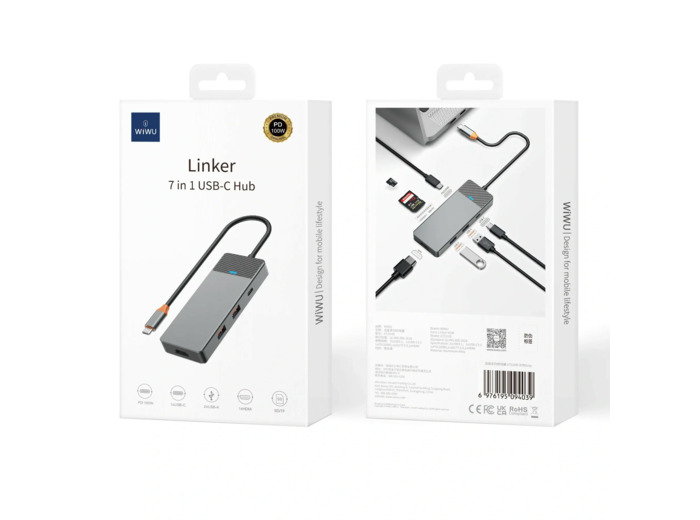 WIWU HUB USB-C 7 en 1 multifonction