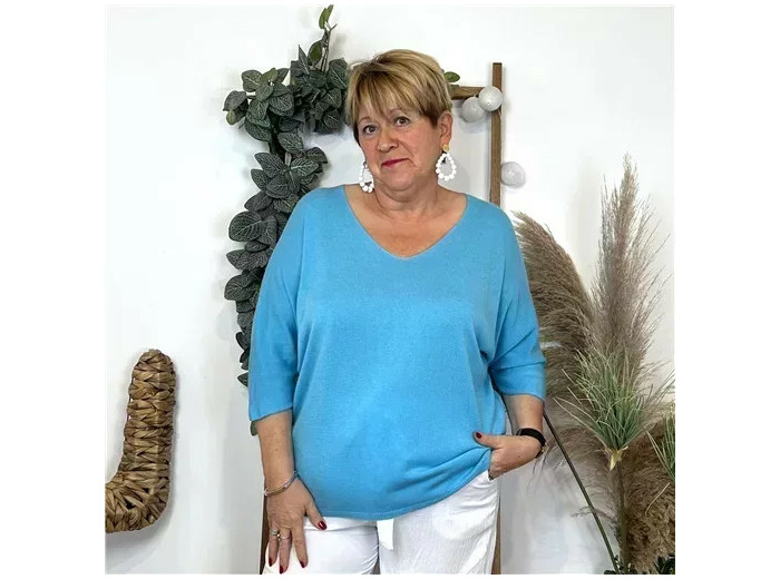 Z145.- Pull léger Emporium (Gt) (bleu turquoise)