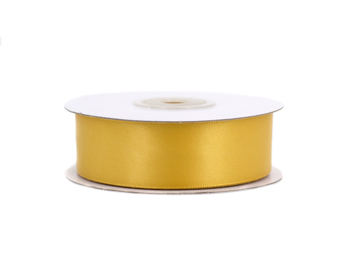 Ruban satin double face 25 mm de large 20 metres de long Doré