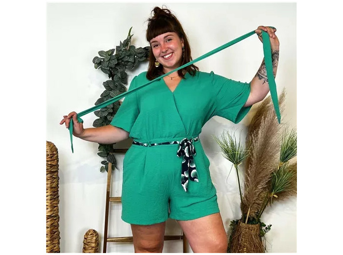 K971- Combi-short uni Maëlle (T40-T48) (vert brésil)
