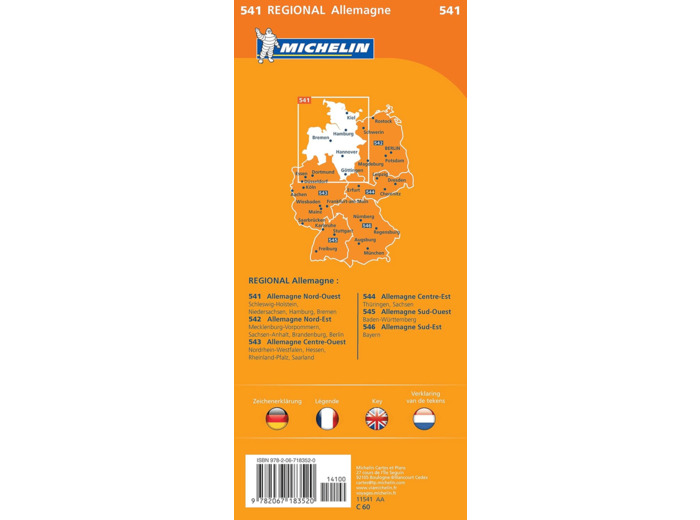 CARTE REGIONALE ALLEMAGNE NORD-OUEST