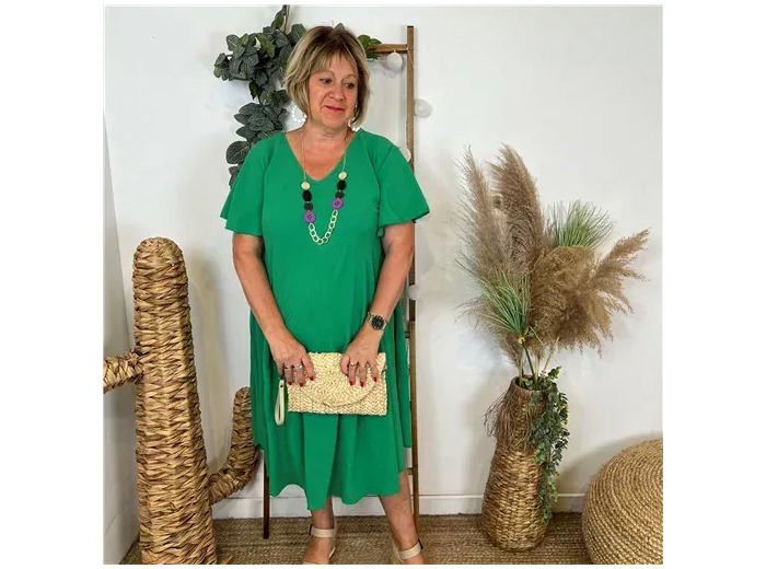 N353- Robe fluide à petit prix (GT) (vert brésil)