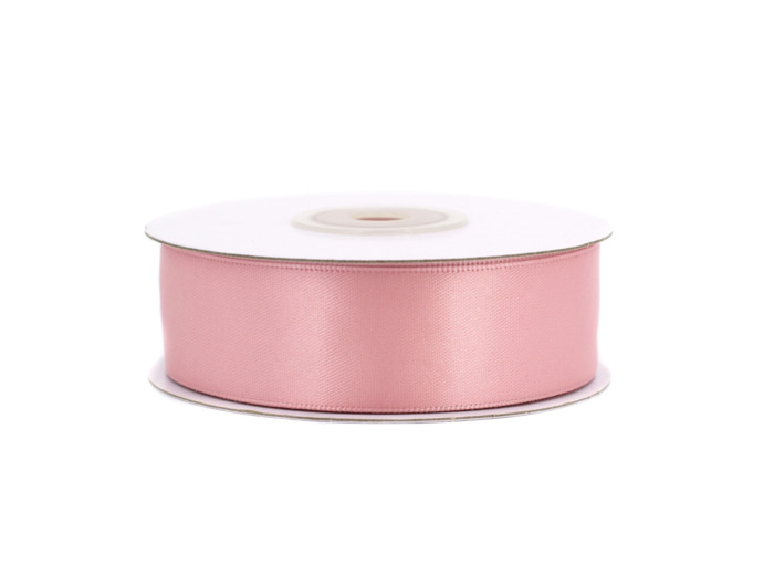 Ruban satin double face 25 mm de large 20 metres de long Vieux rose