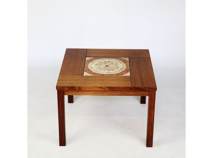 Table basse en palissandre et céramique