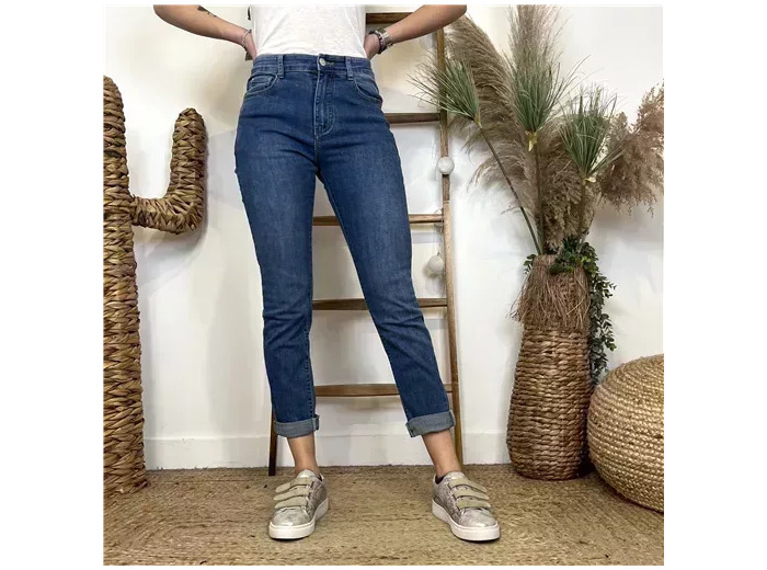 M989- Jean 7/8ème Voggo (T36-T44) (denim foncé)