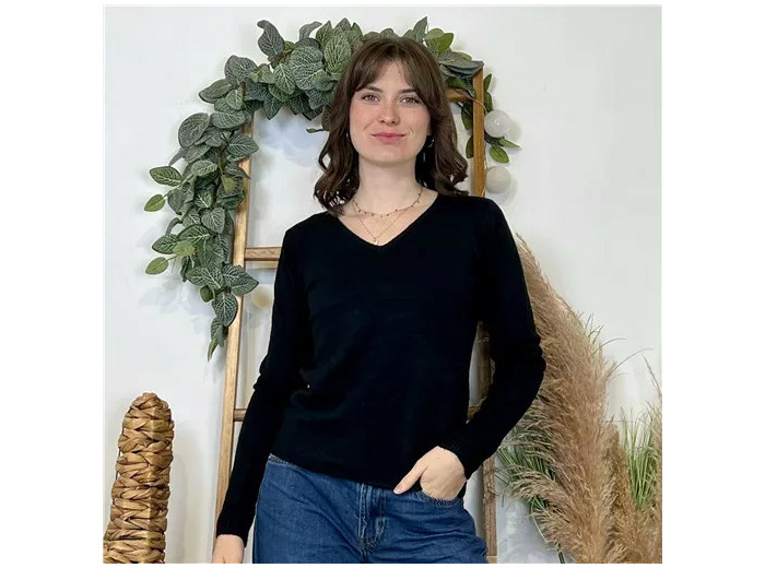 Y370- Pull Épais sans laine «Voggo» (T36-T48) (noir)