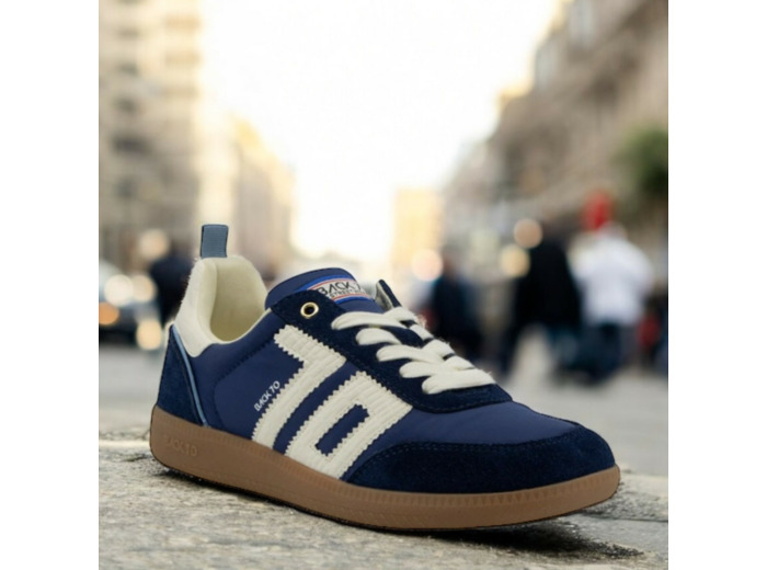 Ghost Femme cuir&nylon Bleu marine - Back70