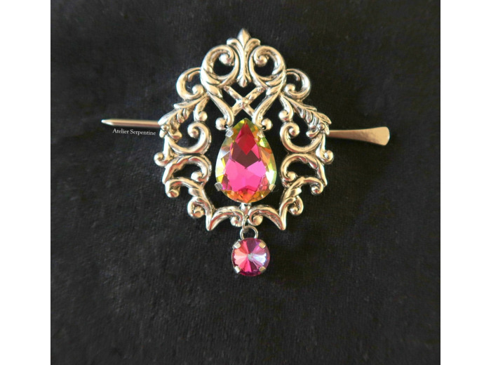 Fibule "OLIS" rose et vert