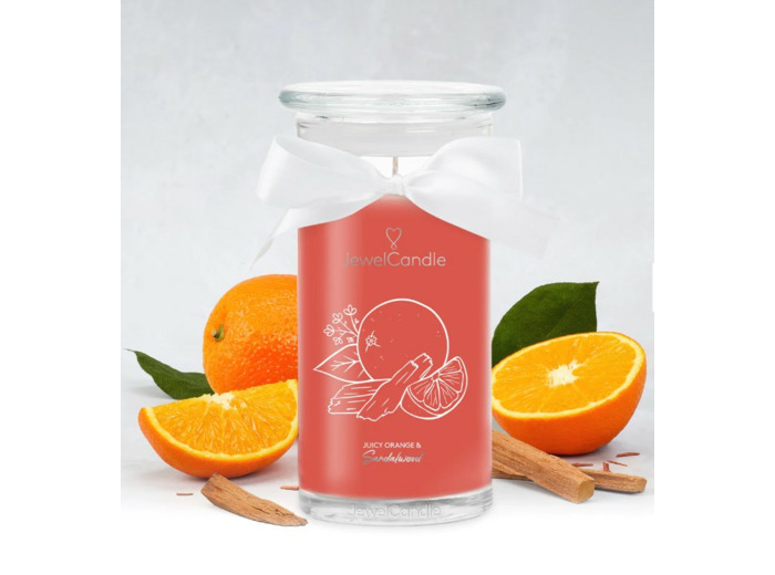 JewelCandle Bougie Bijou Collier Juicy orange et sandalwood
