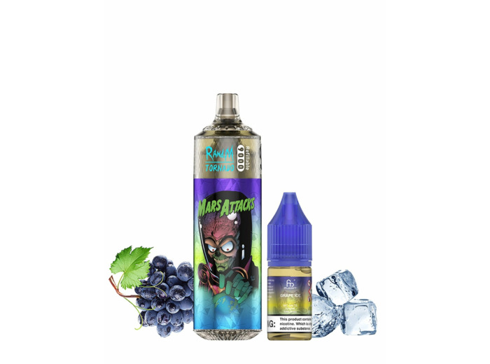 Puff 9k RandM Tornado rechargeable - Grape Ice
