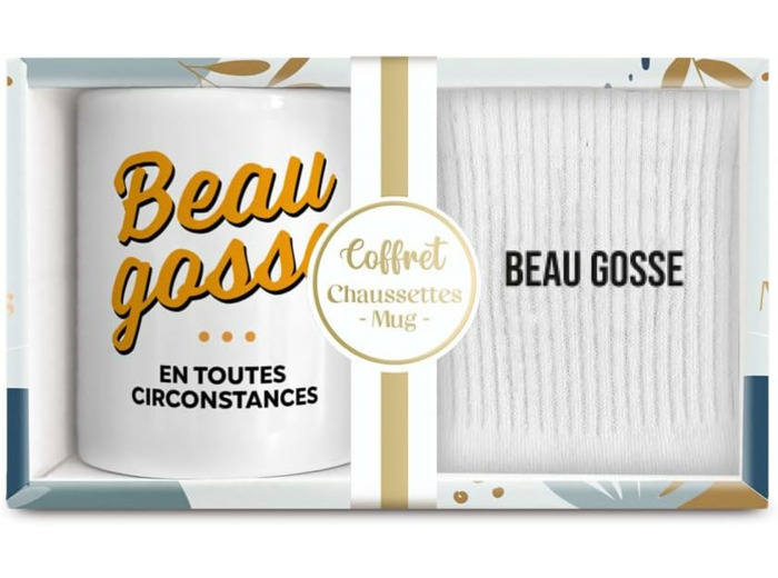 STC coffret mug et porte clés "Beau gosse"