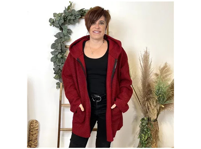 M699- Manteau Bouclette (Tu) (rouge)