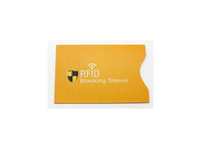 Etui de protection carte bancaire RFID blindé anti-scan Carton Jaune