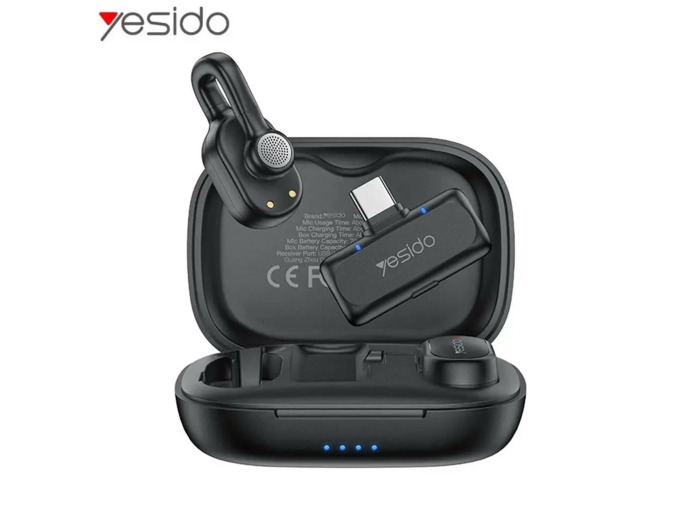 YESIDO Microphone Cravate Noir