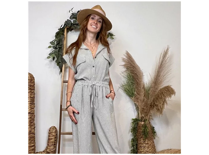 K309- Ensemble Chemise/Pantalon (Tu) (kaki)